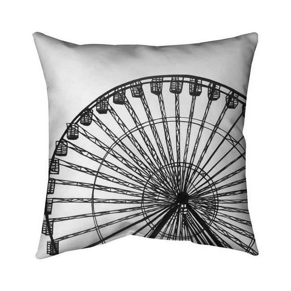 Begin Home Decor 5542-1818-MI82 18 x 18 in. Monochrome Ferris Wheel-Double Sided Print Outdoor Pillow Cover