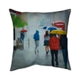 thumbnail image 1 of Begin Home Decor 5542-1818-ST56 18 x 18 in. People Walking Under Umbrella by A Rainy Day-Double Sided Print Outdoor Pillow Cover, 1 of 1