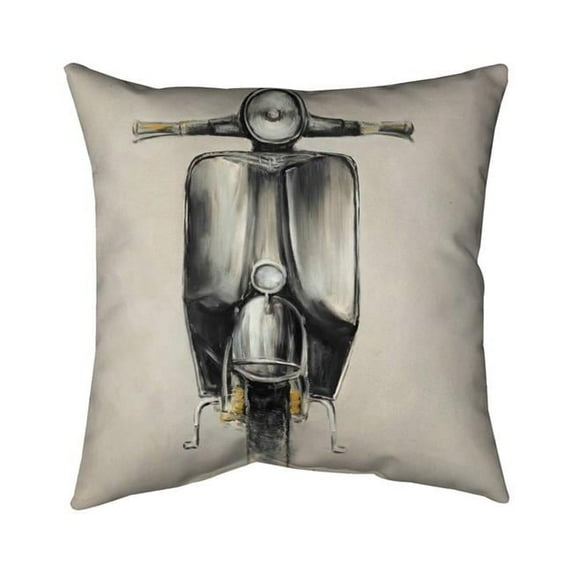 Begin Home Decor 5542-1818-TR49 18 x 18 in. Small Black Moped-Double Sided Print Outdoor Pillow Cover