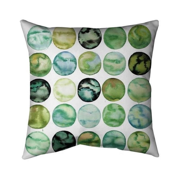 Begin Home Decor 5542-2020-AB73 20 x 20 in. Green Circles-Double Sided Print Outdoor Pillow Cover