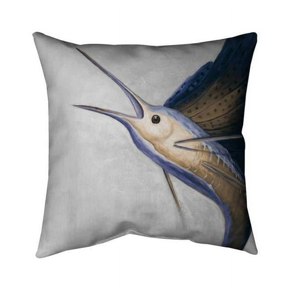 Begin Home Decor 5542-2020-AN156-1 20 x 20 in. Gold Swordfish-Double Sided Print Outdoor Pillow Cover
