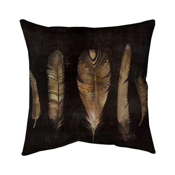 Begin Home Decor 5542-2020-AN237 20 x 20 in. Brown Feather Set-Double Sided Print Outdoor Pillow Cover