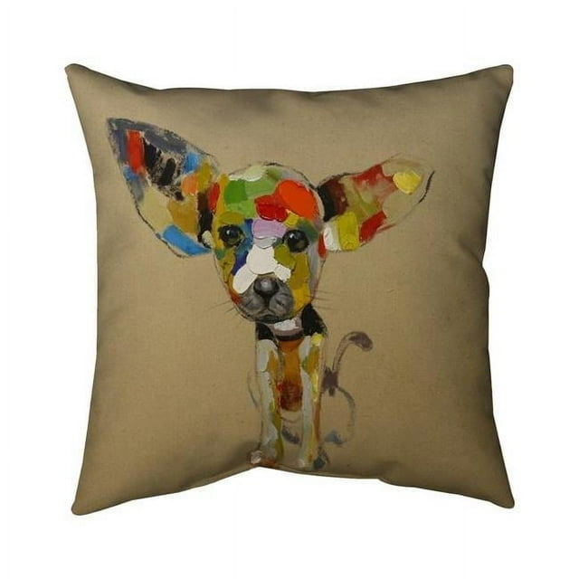Begin Home Decor 5542-2020-AN43 20 x 20 in. Abstract Colorful Chihuahua-Double Sided Print Outdoor Pillow Cover