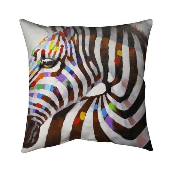 Begin Home Decor 5542-2020-AN55 20 x 20 in. Colorful Zebra-Double Sided Print Outdoor Pillow Cover