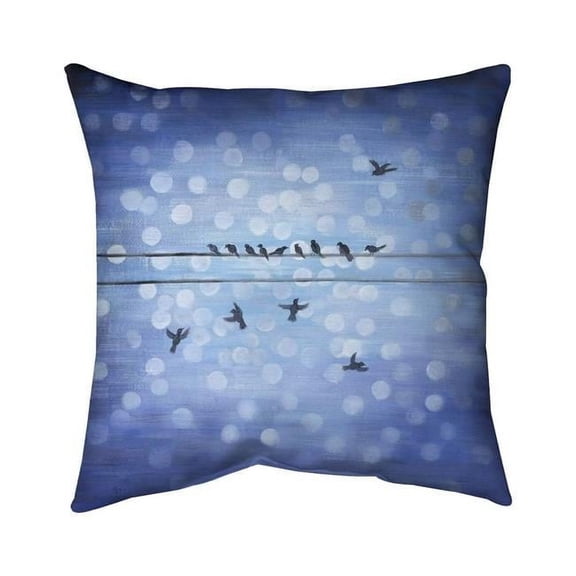 Begin Home Decor 5542-2020-AN78 20 x 20 in. Birds on A Wire with A Clear Blue Sky-Double Sided Print Outdoor Pillow Cover