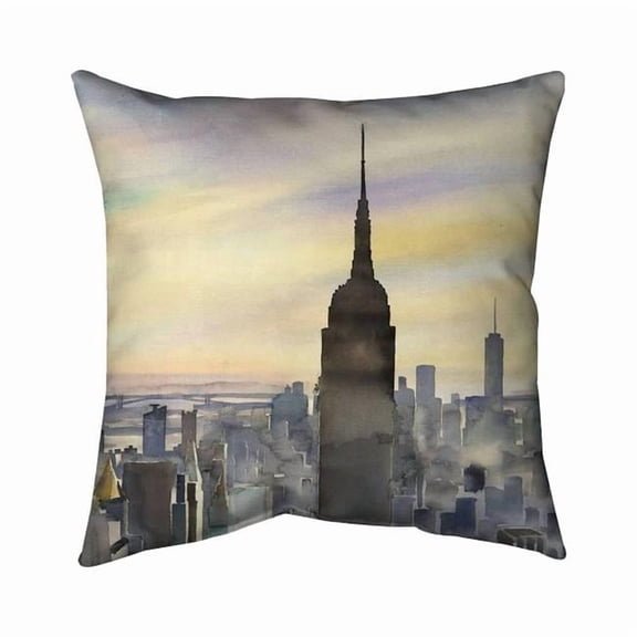 Begin Home Decor 5542-2020-CI379 20 x 20 in. Sunset Over   York City Outdoor Throw Pillow - Home Decor