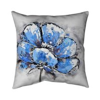 Begin Home Decor 5542-2020-FL27 20 x 20 in. Abstract Blue Petals-Double Sided Print Outdoor Pillow Cover