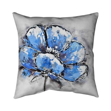 Begin Home Decor 5542-2020-FL27 20 x 20 in. Abstract Blue Petals-Double Sided Print Outdoor Pillow Cover