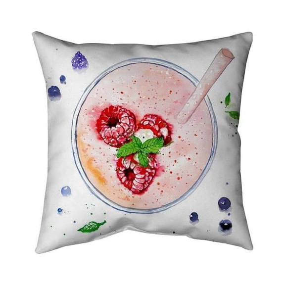 Begin Home Decor 5542-2020-GA109 20 x 20 in. Strawberry & Raspberry Smoothie Throw Pillow - Outdoor Decor