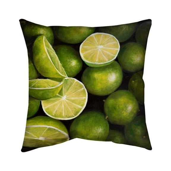 Begin Home Decor 5542-2020-GA58 20 x 20 in. Basket of Limes - Outdoor Throw Pillow for Home Decor
