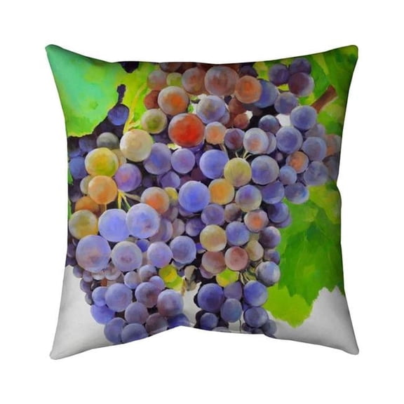 Begin Home Decor 5542-2020-GA69 20 x 20 in. Bunch of Grapes Outdoor Throw Pillow - Still Life Food Decor