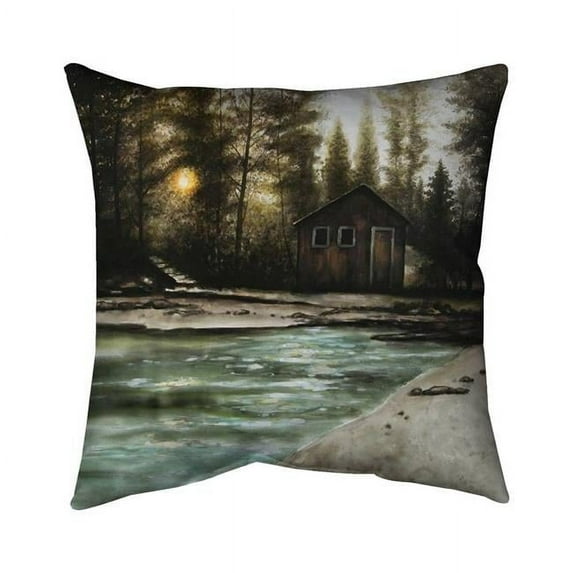 Begin Home Decor 5542-2020-LA189 20 x 20 in. Cabin in the Forest-Double Sided Print Outdoor Pillow Cover
