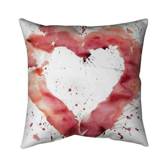 Begin Home Decor 5542-2020-MI102 20 x 20 in. Watercolor Abstract Heart-Double Sided Print Outdoor Pillow Cover