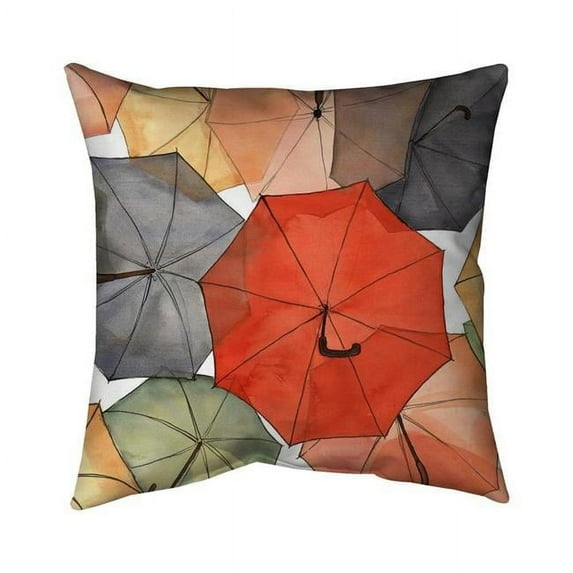 Begin Home Decor 5542-2020-MI109 20 x 20 in. The Umbrellas of Petit Champlain-Double Sided Print Outdoor Pillow Cover