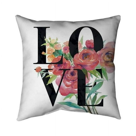 Begin Home Decor 5542-2020-QU24-1 20 x 20 in. Love Black-Double Sided Print Outdoor Pillow Cover
