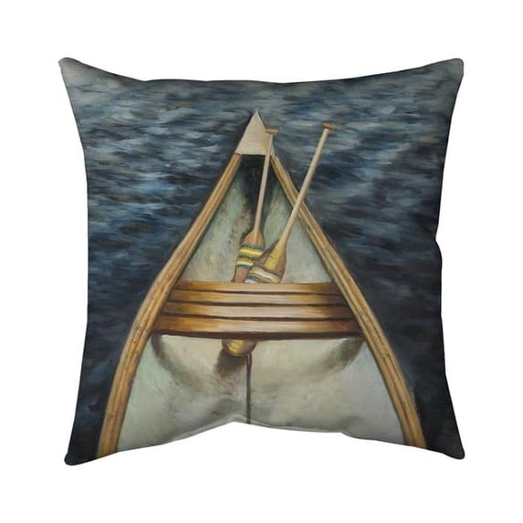 Begin Home Decor 5542-2020-SP18 20 x 20 in. Canoeing on the Lake-Double Sided Print Outdoor Pillow Cover