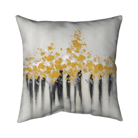 Begin Home Decor 5543-1616-AB33 16 x 16 in. Abstract Gold Flowers-Double Sided Print Indoor Pillow Cover
