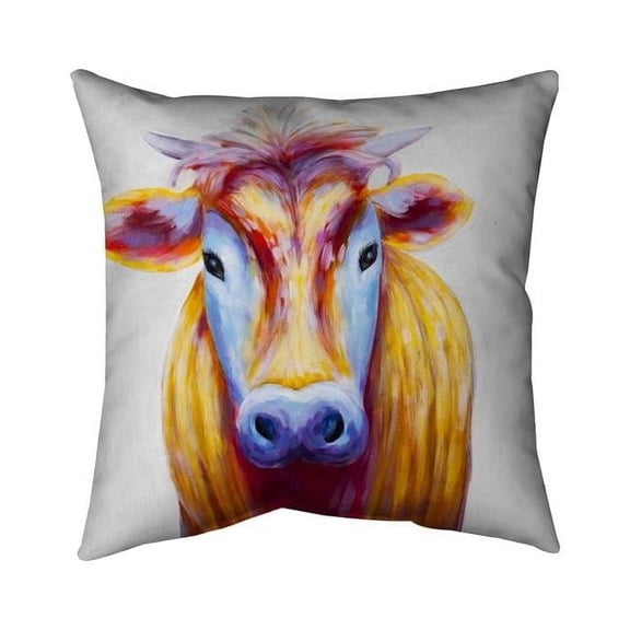 Begin Home Decor 5543-1616-AN147 16 x 16 in. Colorful Country Cow-Double Sided Print Indoor Pillow Cover