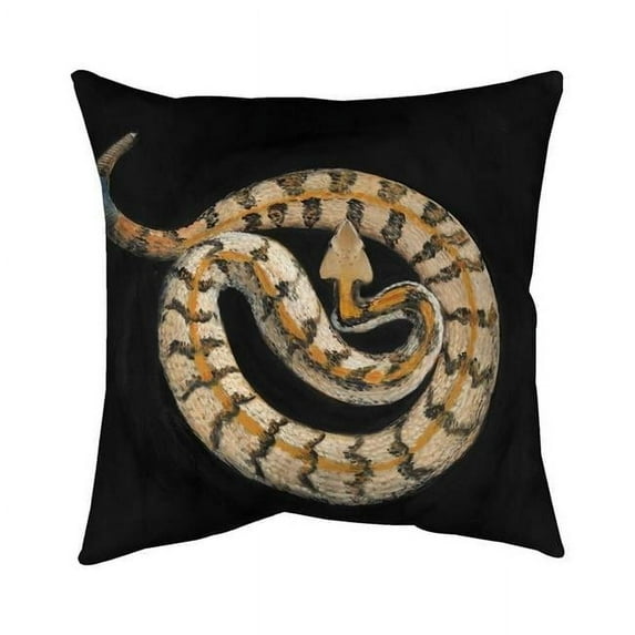 Begin Home Decor 5543-1616-AN281 16 x 16 in. Southern Timber Rattlesnake-Double Sided Print Indoor Pillow Cover