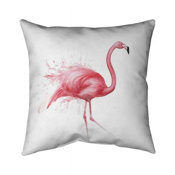 Begin Home Decor 5543-1616-AN309 16 x 16 in. Pink Flamingo Watercolor-Double Sided Print Indoor Pillow Cover
