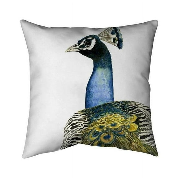Begin Home Decor 5543-1616-AN506 16 x 16 in. Watercolor Peacock-Double Sided Print Indoor Pillow Cover