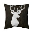 thumbnail image 1 of Begin Home Decor 5543-1616-AN89 16 x 16 in. White Silhouette of A Deer on Wood-Double Sided Print Indoor Pillow Cover, 1 of 1