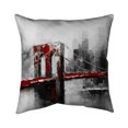 thumbnail image 1 of Begin Home Decor 5543-1616-CI133 16 x 16 in. Abstract & Red Brooklyn Bridge-Double Sided Print Indoor Pillow Cover, 1 of 1