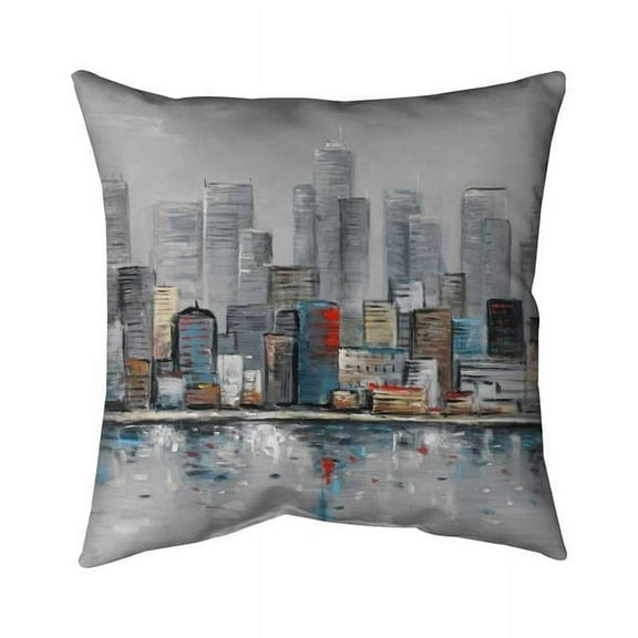 Begin Home Decor 5543-1616-CI299 16 x 16 in. Abstract City Skyline-Double Sided Print Indoor Pillow Cover