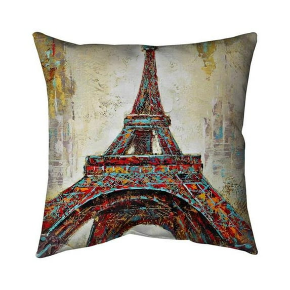 Begin Home Decor 5543-1616-CI47 16 x 16 in. Abstract Eiffel Tower-Double Sided Print Indoor Pillow Cover