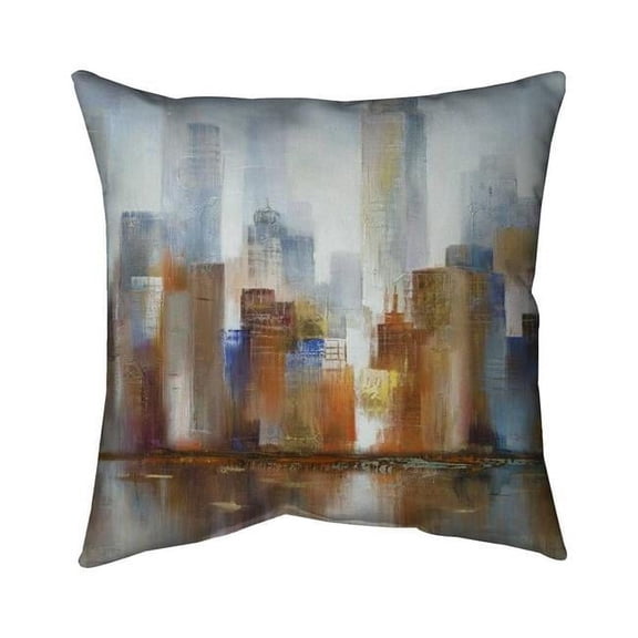 Begin Home Decor 5543-1616-CI88 16 x 16 in. Cityscape in the Fog-Double Sided Print Indoor Pillow Cover