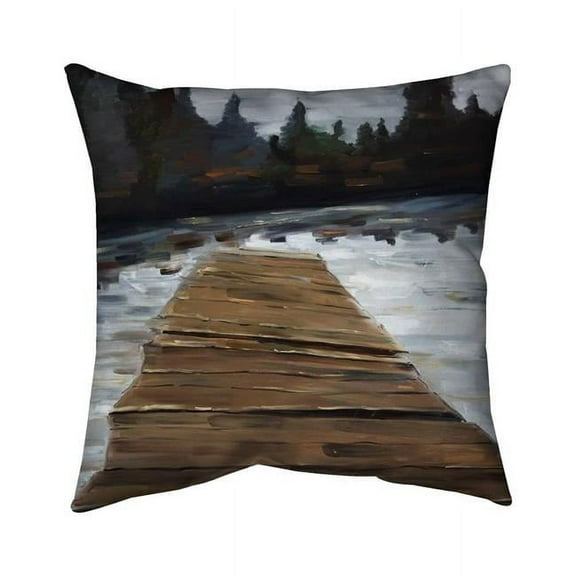 Begin Home Decor 5543-1616-CO109 16 x 16 in. Dock & Lake-Double Sided Print Indoor Pillow Cover