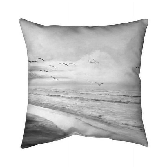 Begin Home Decor 5543-1616-CO61-1 16 x 16 in. Monochrome Tropical Sunset-Double Sided Print Indoor Pillow Cover