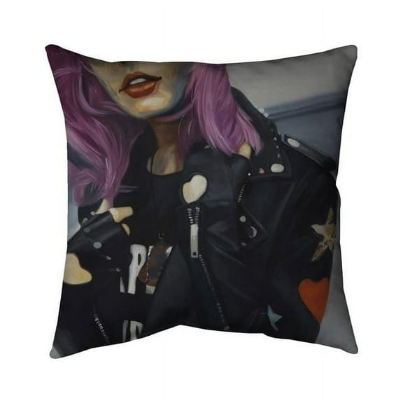 Begin Home Decor 5543-1616-FI80 16 x 16 in. Young Punk Woman-Double Sided Print Indoor Pillow Cover