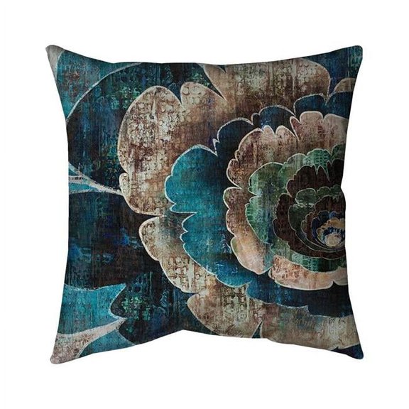 Begin Home Decor 5543-1616-FL163 16 x 16 in. Blue Flower Montage-Double Sided Print Indoor Pillow Cover