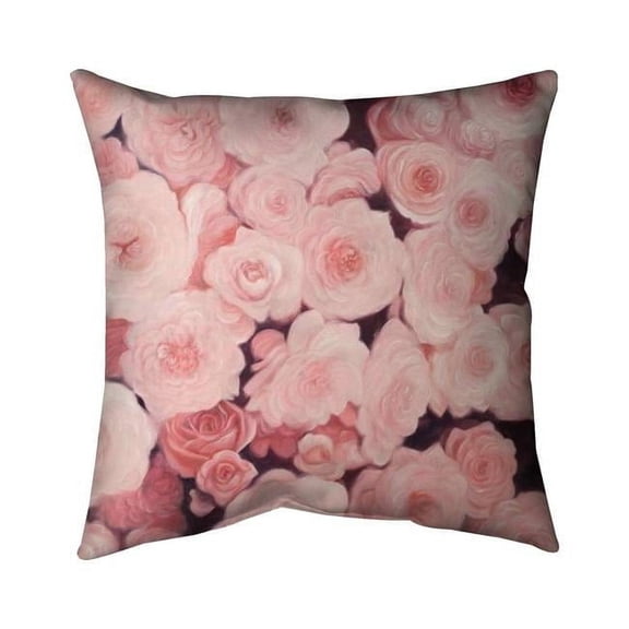 Begin Home Decor 5543-1616-FL311 16 x 16 in. Pink Flower Field-Double Sided Print Indoor Pillow Cover