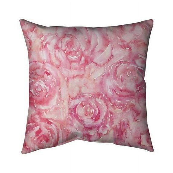 Begin Home Decor 5543-1616-FL316 16 x 16 in. Roses In Watercolor-Double Sided Print Indoor Pillow Cover