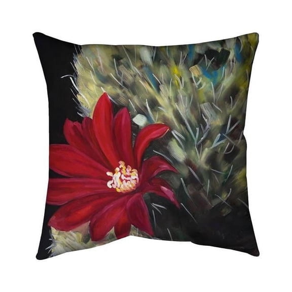 Begin Home Decor 5543-1616-FL320 16 x 16 in. Echinopsis Red Cactus Flower-Double Sided Print Indoor Pillow Cover