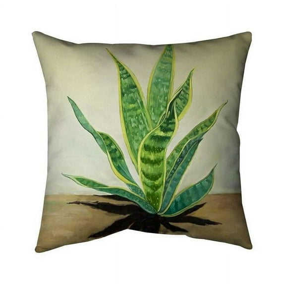 Begin Home Decor 5543-1616-FL362 16 x 16 in. Succulent Plant Mother-In-Laws Tongue-Double Sided Print Indoor Pillow Cover