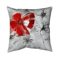 thumbnail image 1 of Begin Home Decor 5543-1616-FL43 16 x 16 in. Red & Grey Flowers-Double Sided Print Indoor Pillow Cover, 1 of 1