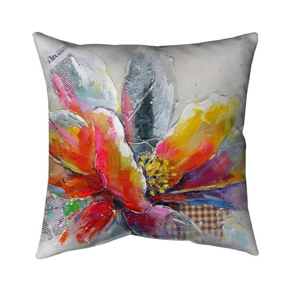 Begin Home Decor 5543-1616-FL62 16 x 16 in. Abstract Flower with Texture-Double Sided Print Indoor Pillow Cover