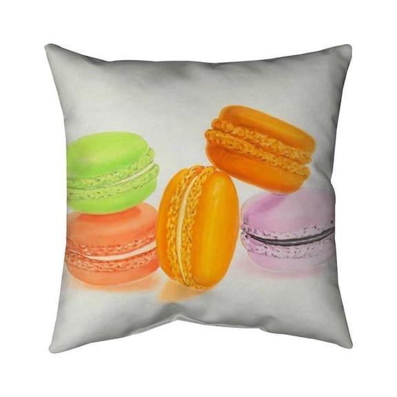 Begin Home Decor 5543-1616-GA64 16 x 16 in. Small Bites of Macaroons-Double Sided Print Indoor Pillow Cover