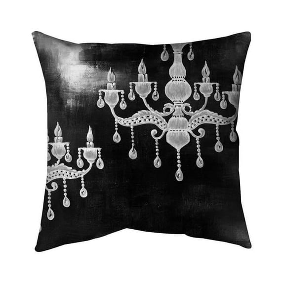 Begin Home Decor 5543-1616-SL4 16 x 16 in. White Chandeliers-Double Sided Print Indoor Pillow Cover