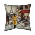 thumbnail image 1 of Begin Home Decor 5543-1616-ST22 16 x 16 in. Yellow Coat Woman Walking on the Street-Double Sided Print Indoor Pillow Cover, 1 of 1