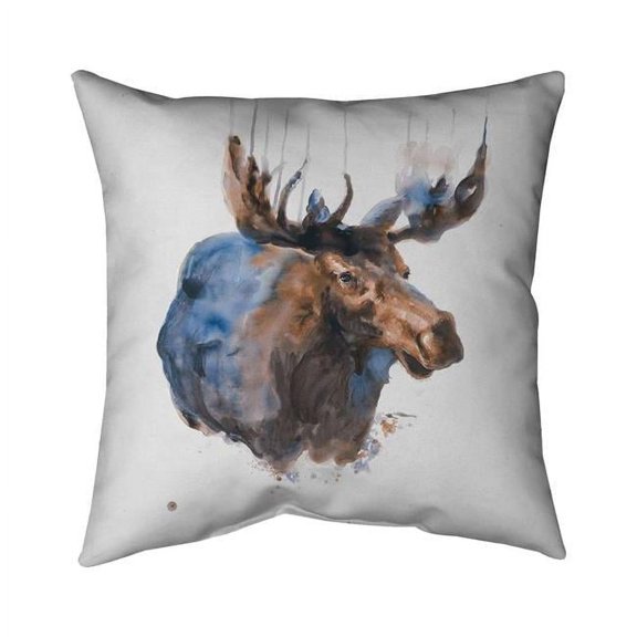 Begin Home Decor 5543-1818-AN254-1 18 x 18 in. Abstract Blue Moose-Double Sided Print Indoor Pillow Cover