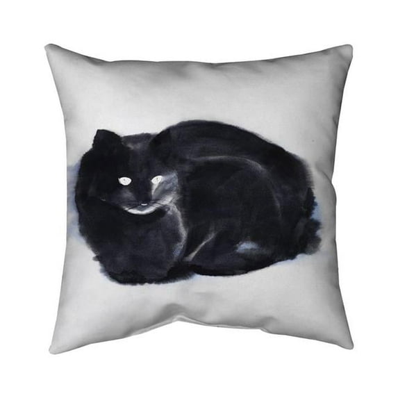 Begin Home Decor 5543-1818-AN421 18 x 18 in. Abstract Watercolor Cat-Double Sided Print Indoor Pillow Cover