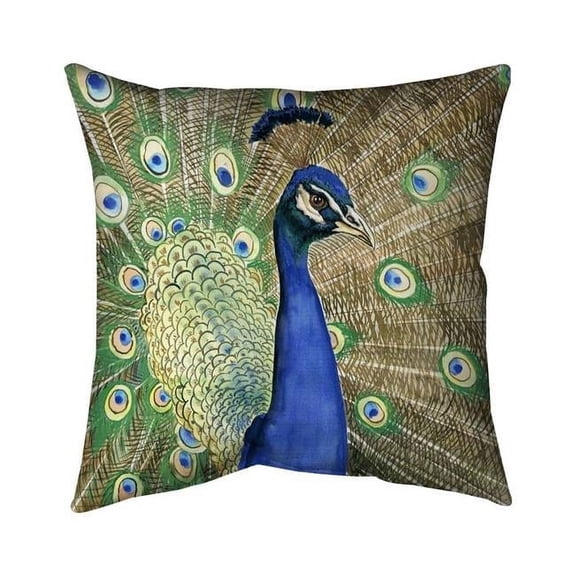 Begin Home Decor 5543-1818-AN505 18 x 18 in. Peacock-Double Sided Print Indoor Pillow Cover