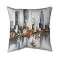 thumbnail image 1 of Begin Home Decor 5543-1818-CI172 18 x 18 in. Watercolor Style City with Boats-Double Sided Print Indoor Pillow Cover, 1 of 1