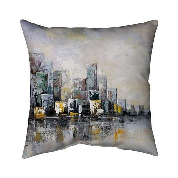 Begin Home Decor 5543-1818-CI205 18 x 18 in. Abstract Cityscape in the Morning-Double Sided Print Indoor Pillow Cover