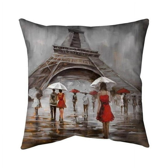Begin Home Decor 5543-1818-CI206 18 x 18 in. Near The Eiffel Tower-Double Sided Print Indoor Pillow Cover