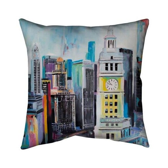 Begin Home Decor 5543-1818-CI290 18 x 18 in. Colorful Cityscape of Manhattan-Double Sided Print Indoor Pillow Cover